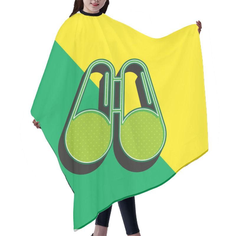 Personality  Binoculars Green And Yellow Modern 3d Vector Icon Logo Hair Cutting Cape