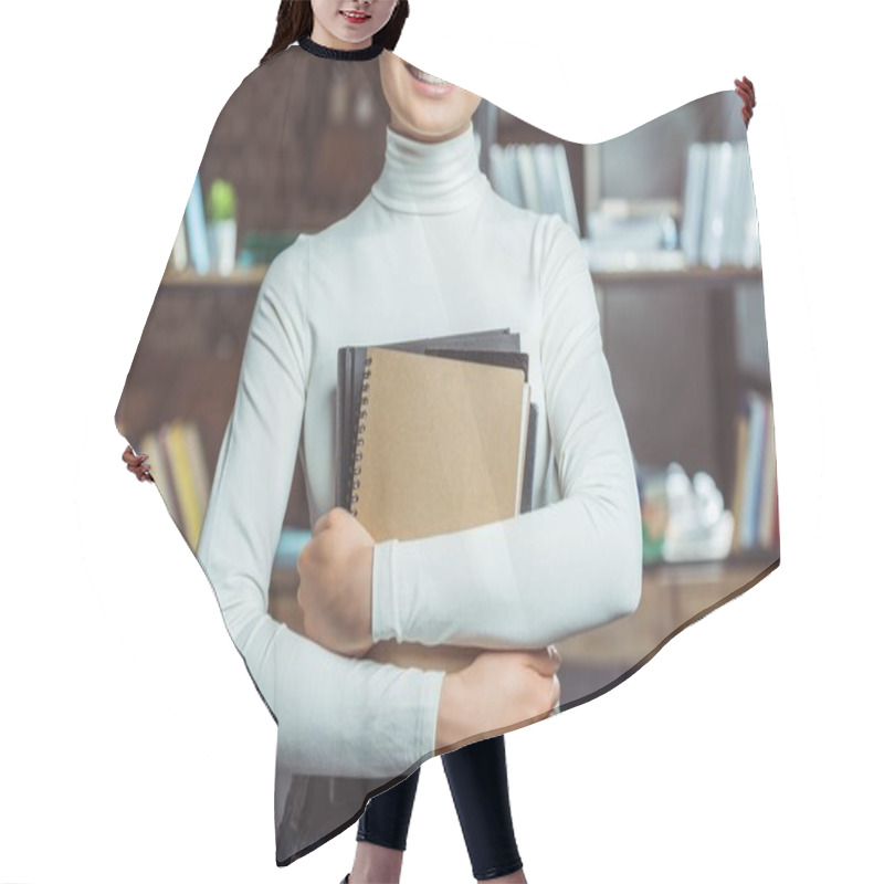 Personality  Asian Student With Books Hair Cutting Cape