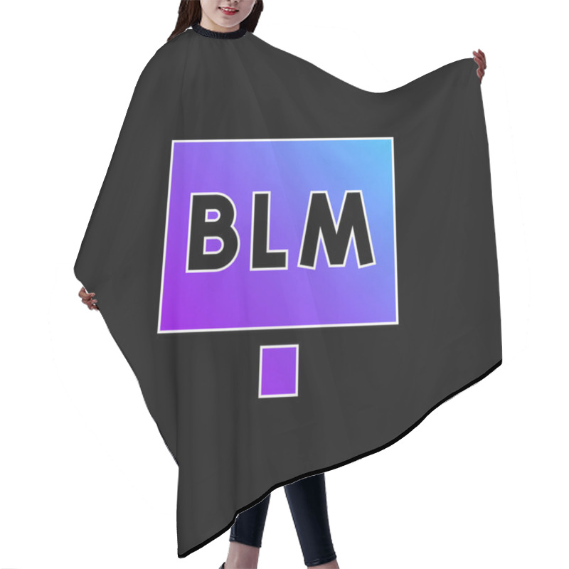 Personality  Blm Blue Gradient Vector Icon Hair Cutting Cape