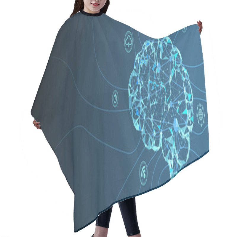 Personality  Abstract Artificial Intelligence. Cloud Computing. Machine Learning. Technology Web Background. Virtual Concept Futuristic Background Hair Cutting Cape