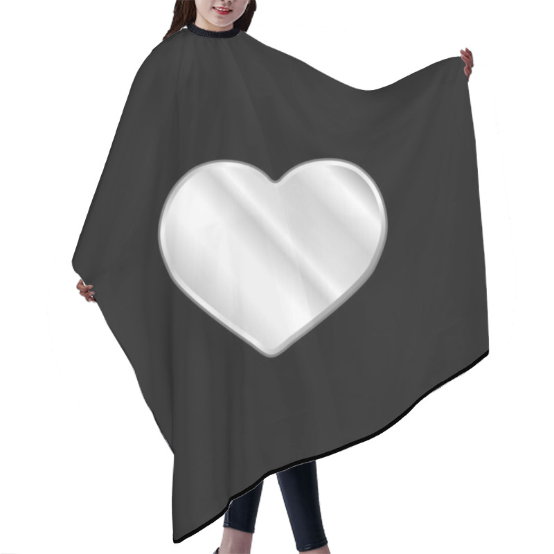 Personality  Big Black Heart Silver Plated Metallic Icon Hair Cutting Cape