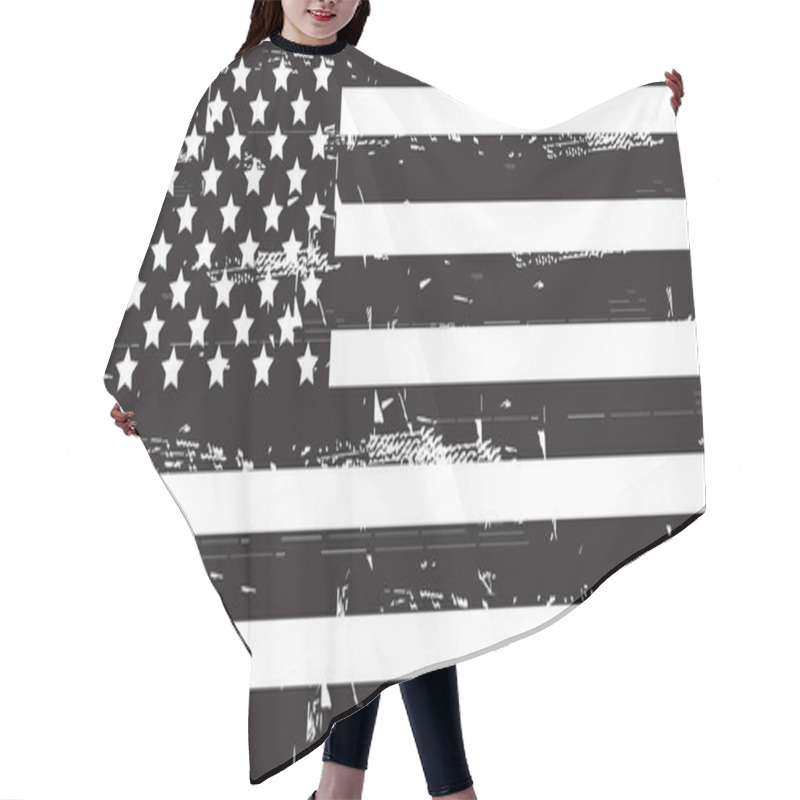 Personality  Grunge American Flag.Vector Dirty USA Flag. Hair Cutting Cape