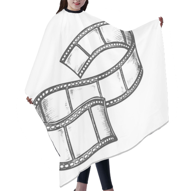 Personality  Film Strip For Cinema Projector Monochrome Vector Hair Cutting Cape