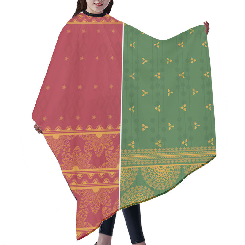 Personality  Sari Border Design Hair Cutting Cape