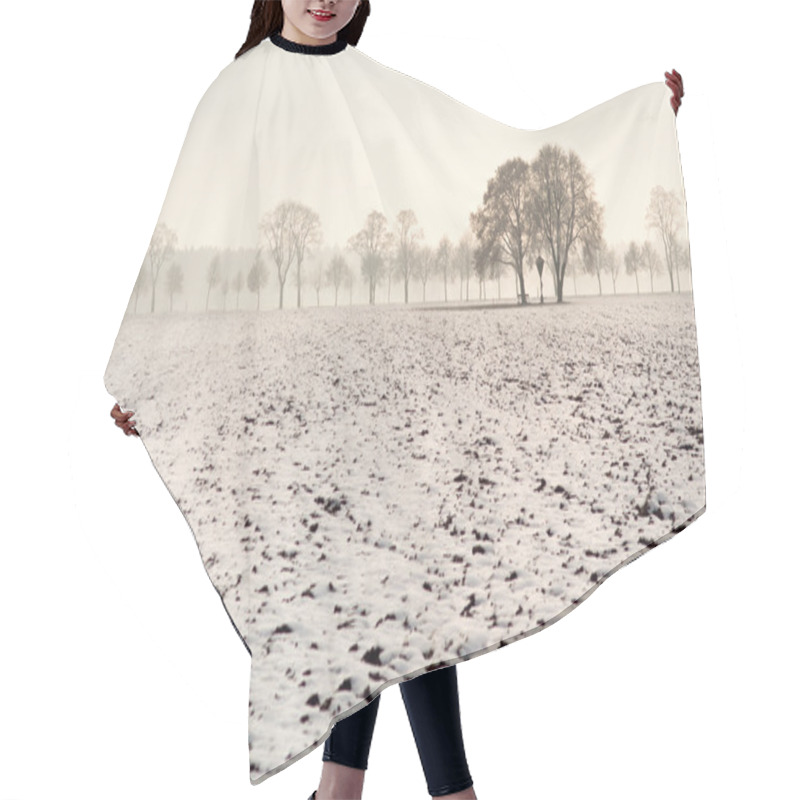 Personality  Trees In Foggy Winter Landscape Hair Cutting Cape