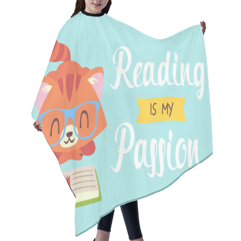 Personality  Vector Reading Is My Passion Nerd Cat Vector Illustration Hair Cutting Cape