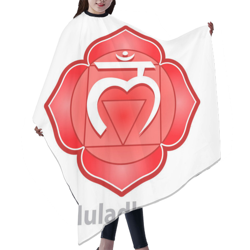 Personality  Chakra Muladhara Isolated On White Vector Hair Cutting Cape