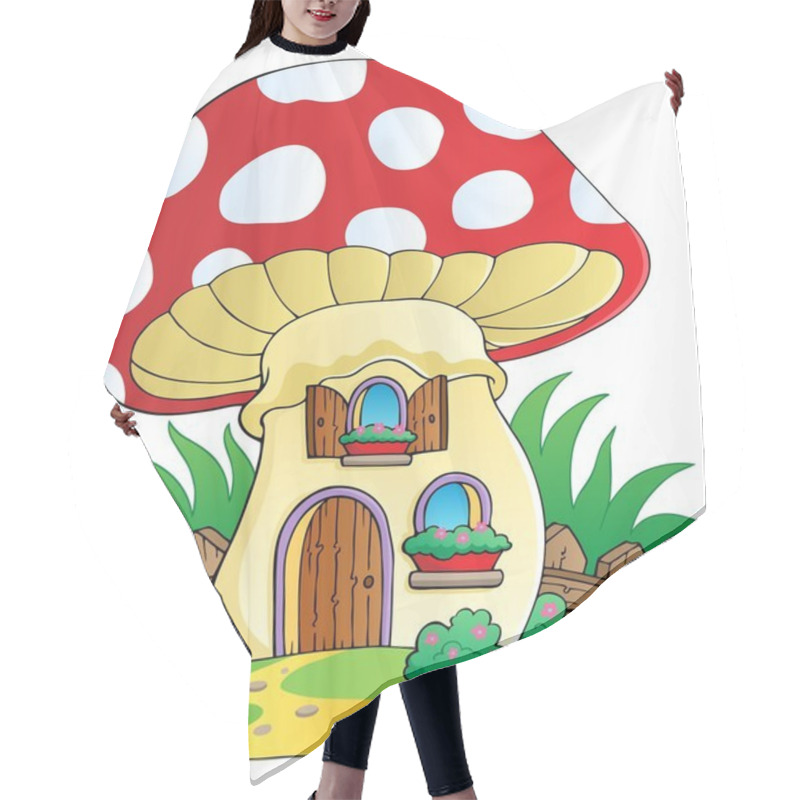 Personality  Cartoon Mushroom House Hair Cutting Cape