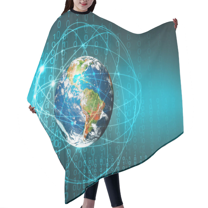 Personality  Earth From Space. Best Internet Concept Of Global Business From Concepts Series. Elements Of This Image Furnished By NASA. 3D Illustration Hair Cutting Cape