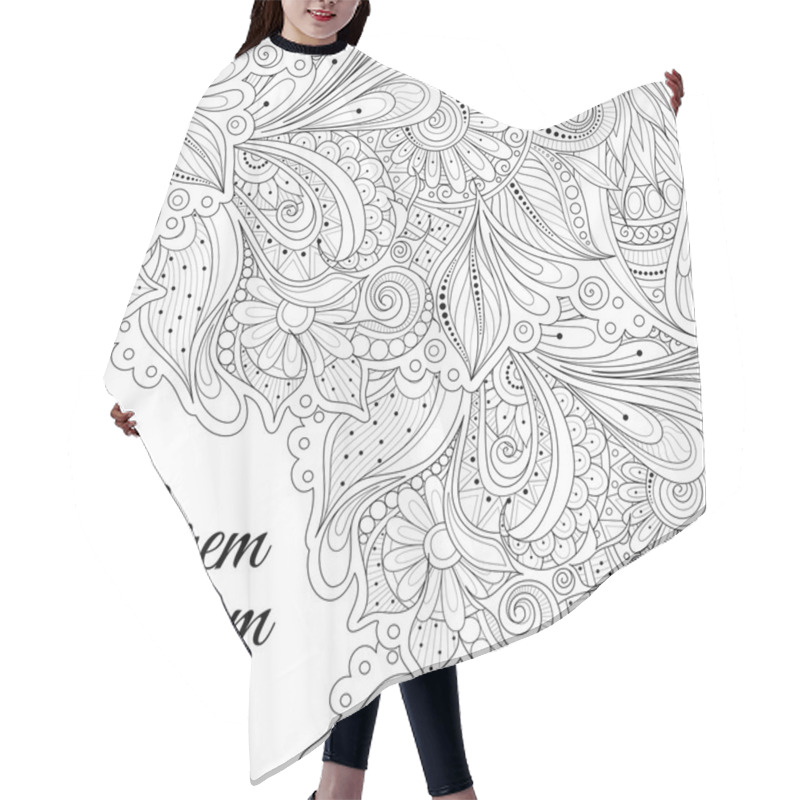 Personality  Monochrome Floral Background Hair Cutting Cape