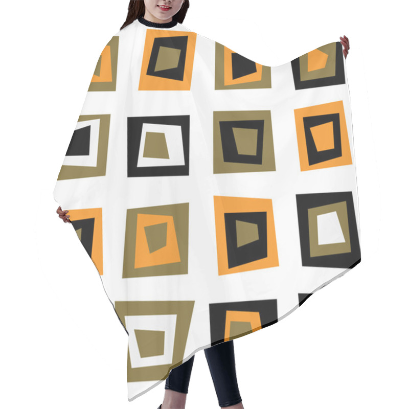 Personality  Retro Seamless Background Or Pattern With Brown Squares Hair Cutting Cape