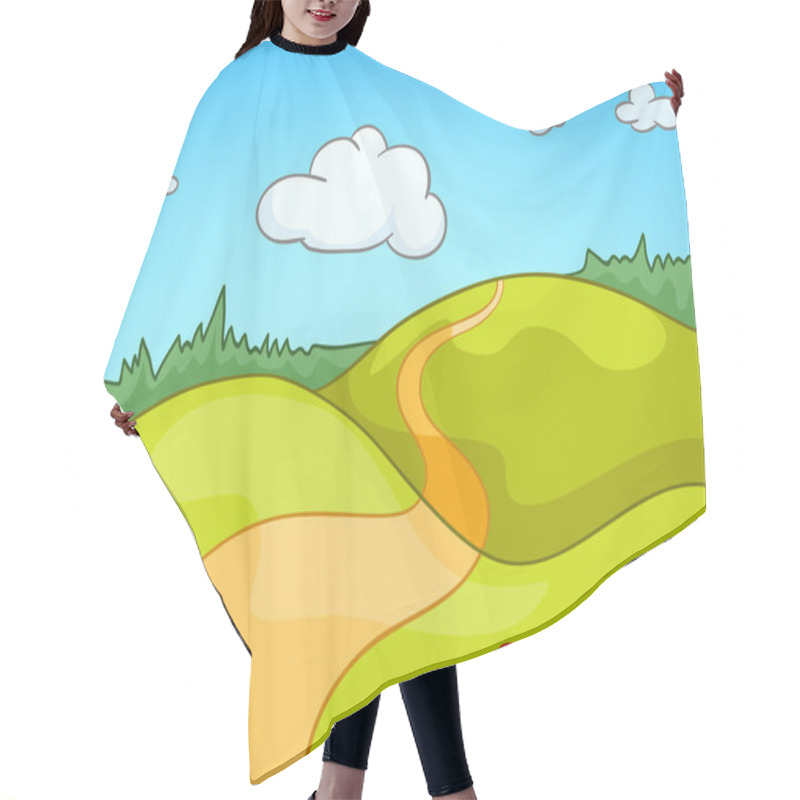 Personality  Cartoon Nature Landscape Hair Cutting Cape