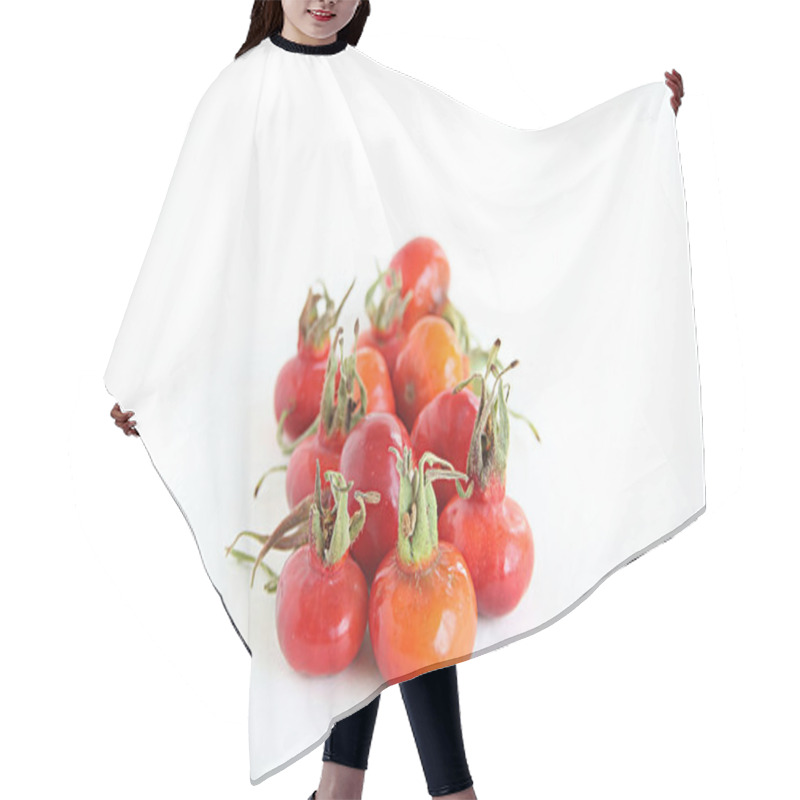 Personality  Red Fruits Of Wild Rose On White Background Hair Cutting Cape