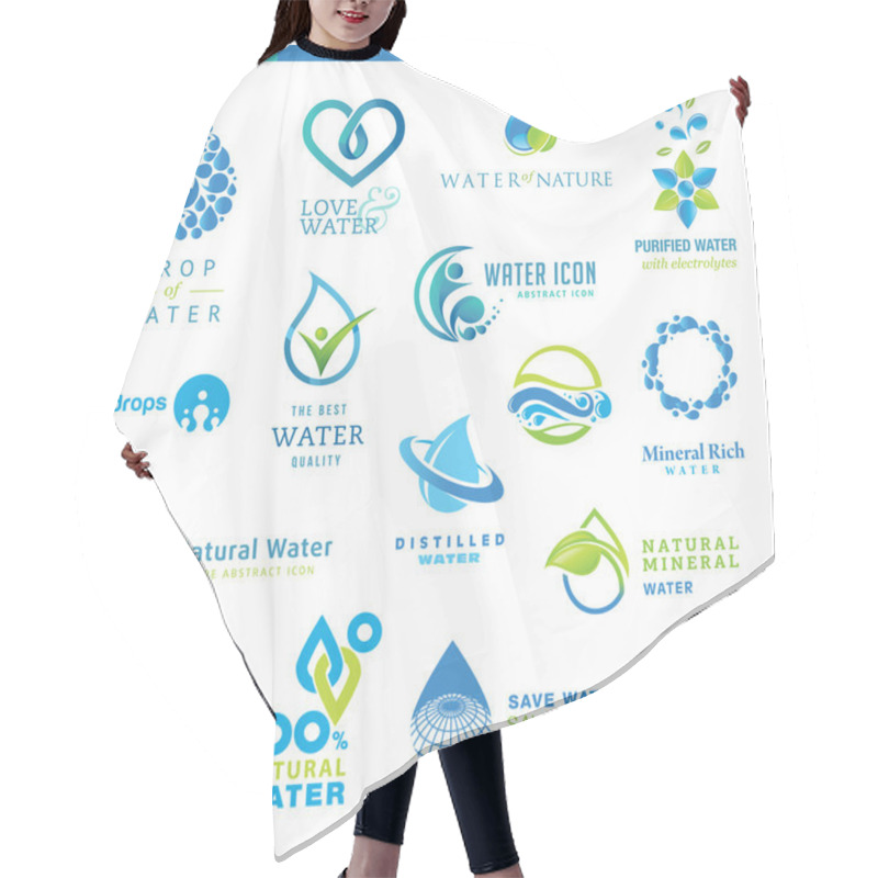 Personality  Set Of Water Icons Hair Cutting Cape