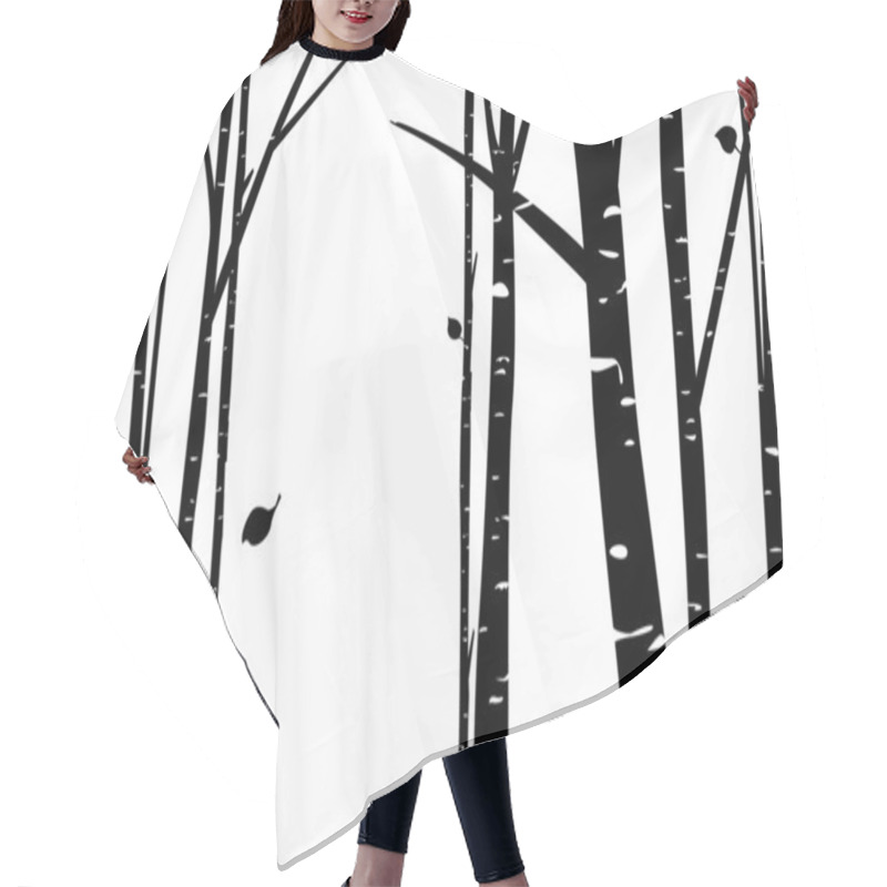 Personality  Birch And Forest Illustration Hair Cutting Cape