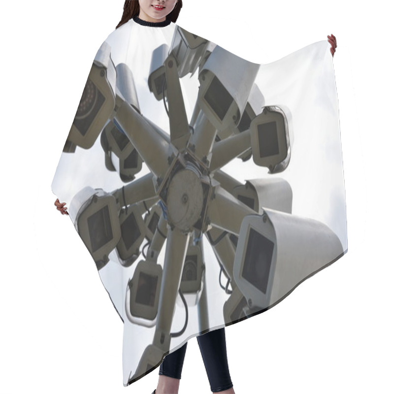 Personality  'nest' Of Surveillance Cameras Hair Cutting Cape