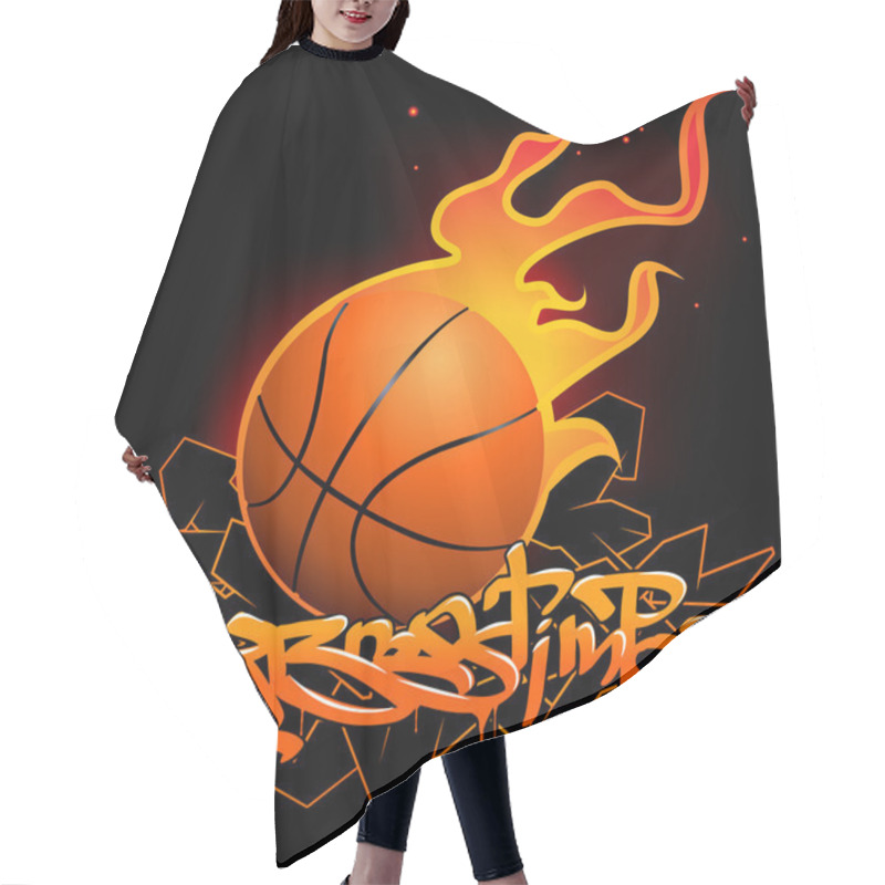 Personality  Basketball Graffiti Image Hair Cutting Cape