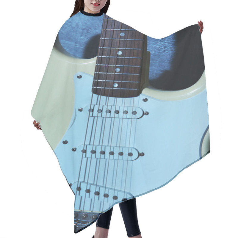 Personality  Guitar On Blue Background Hair Cutting Cape