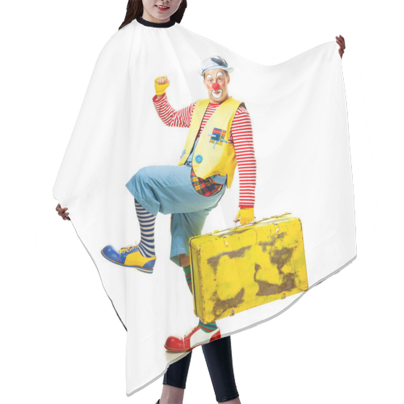 Personality  A Funny Clown With Smiling Joyful Expression Hair Cutting Cape