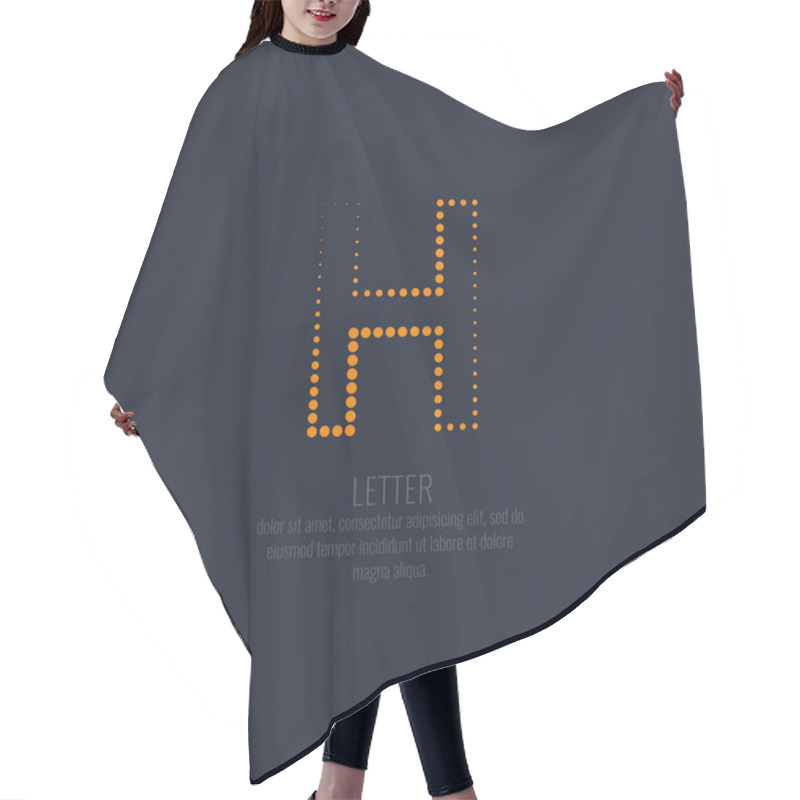 Personality  Modern Dotted Letter H Of The Latin Alphabet. Hair Cutting Cape