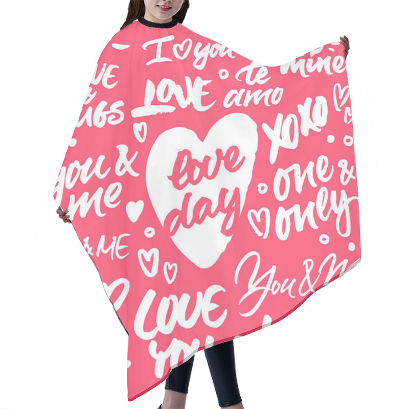 Personality  Set Of Brush Hand Lettering Hair Cutting Cape