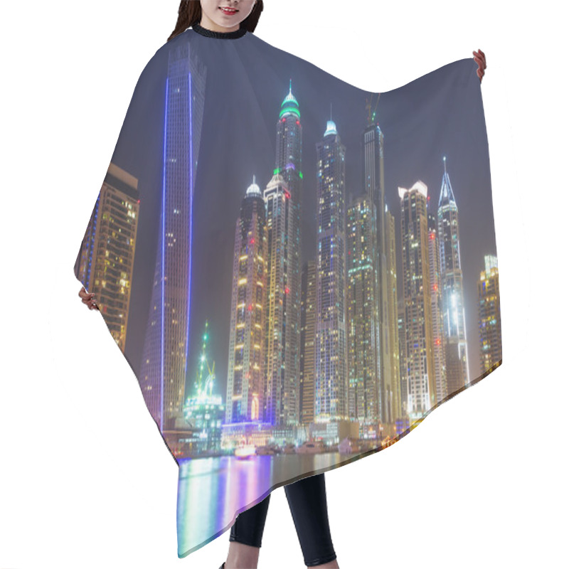 Personality  Dubai Marina At Night Hair Cutting Cape