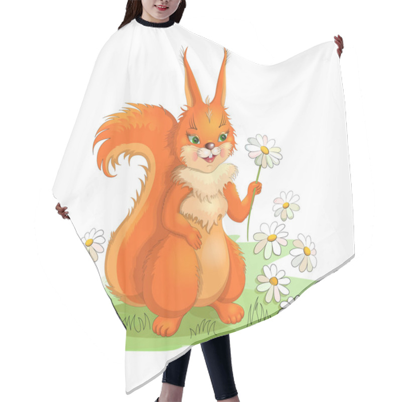 Personality  Squirrel On The Medow Hair Cutting Cape