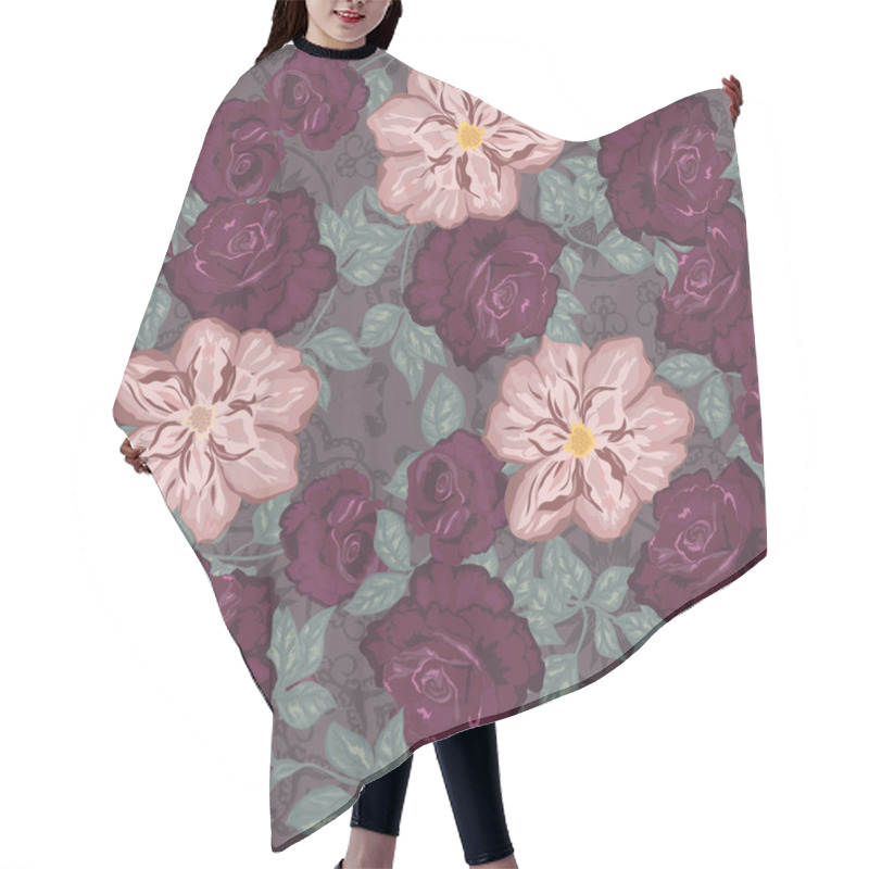 Personality  Seamless Floral Pattern, Flower Vector Illustration Hair Cutting Cape