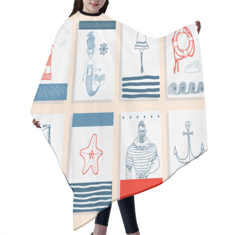 Personality  Sailor, Lighthouse, Mermaid, Ship Hair Cutting Cape