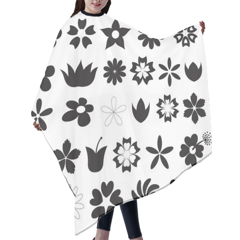 Personality  Flowers Silhouettes Shapes Vectors Hair Cutting Cape