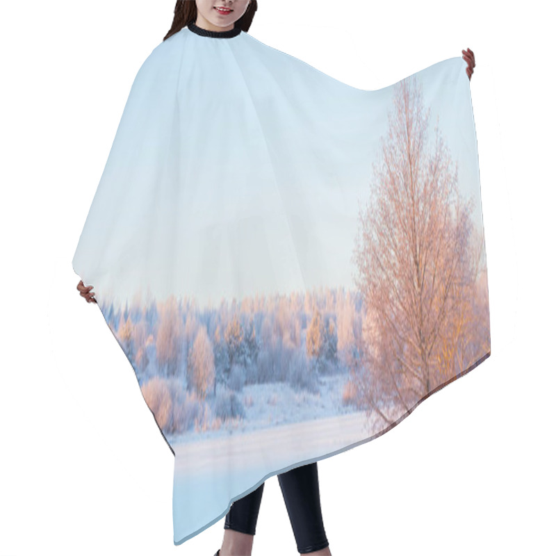 Personality  Winter Morning With Snow And Frost Hair Cutting Cape