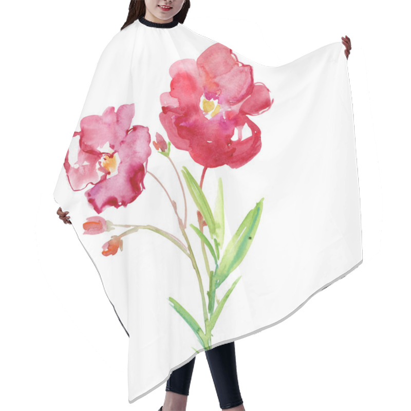 Personality  Blossoming  Oleander Flowers Hair Cutting Cape