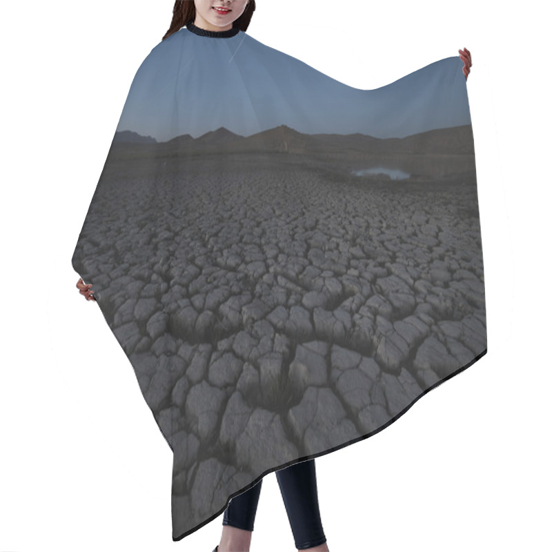 Personality  Cracked Soil Landscape After Sunset Hair Cutting Cape