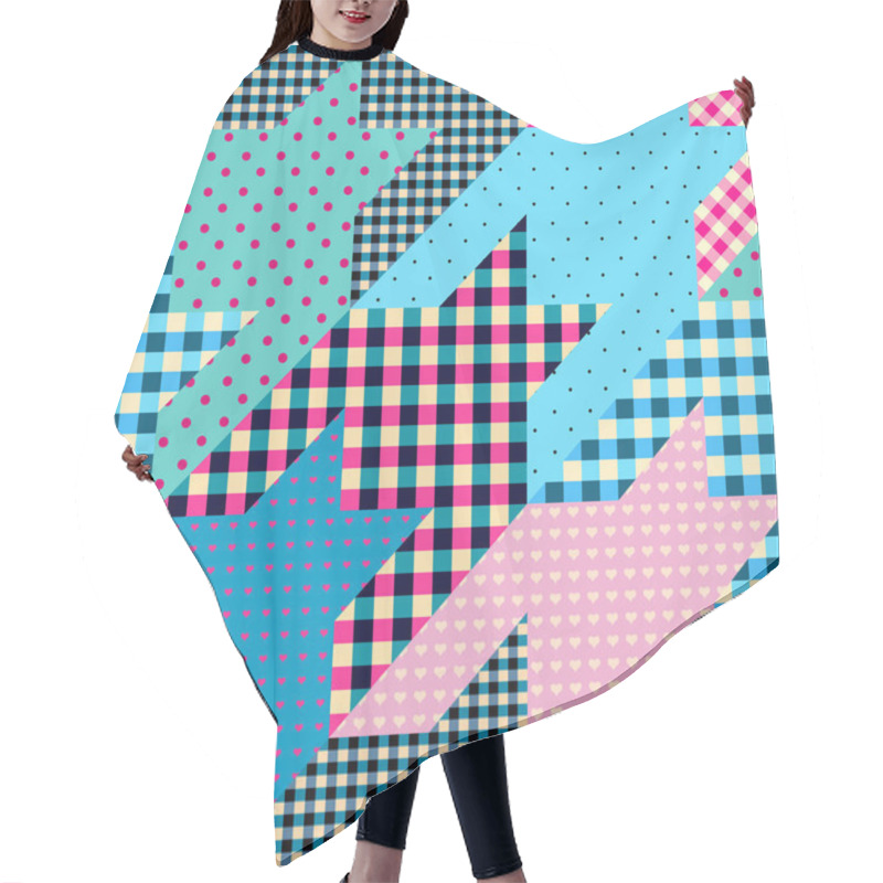 Personality  Geometrical Patchwork Pattern Hair Cutting Cape