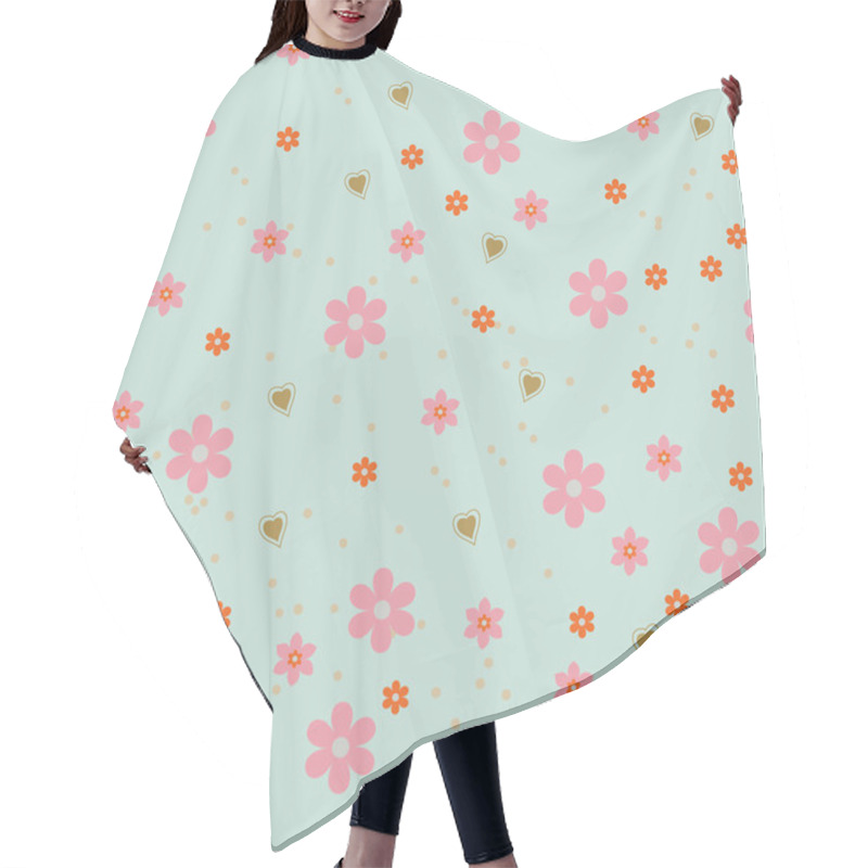 Personality  Flower And Hearts Abstract Background Hair Cutting Cape