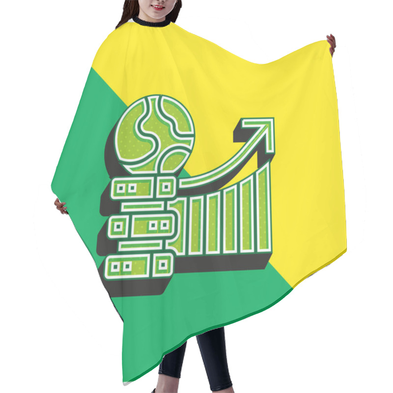 Personality  Big Data Green And Yellow Modern 3d Vector Icon Logo Hair Cutting Cape