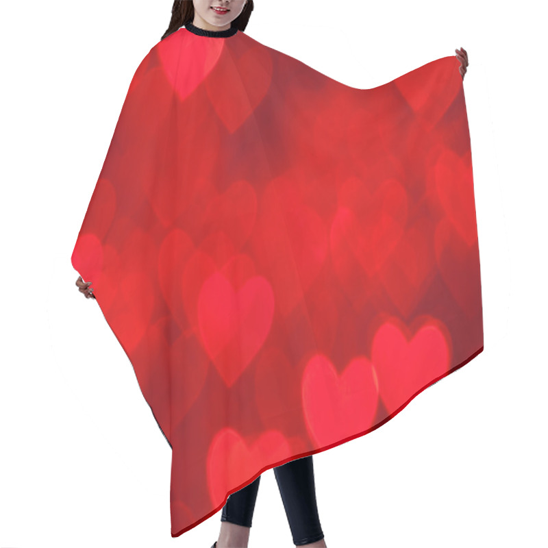 Personality  Red Hearts Background Hair Cutting Cape