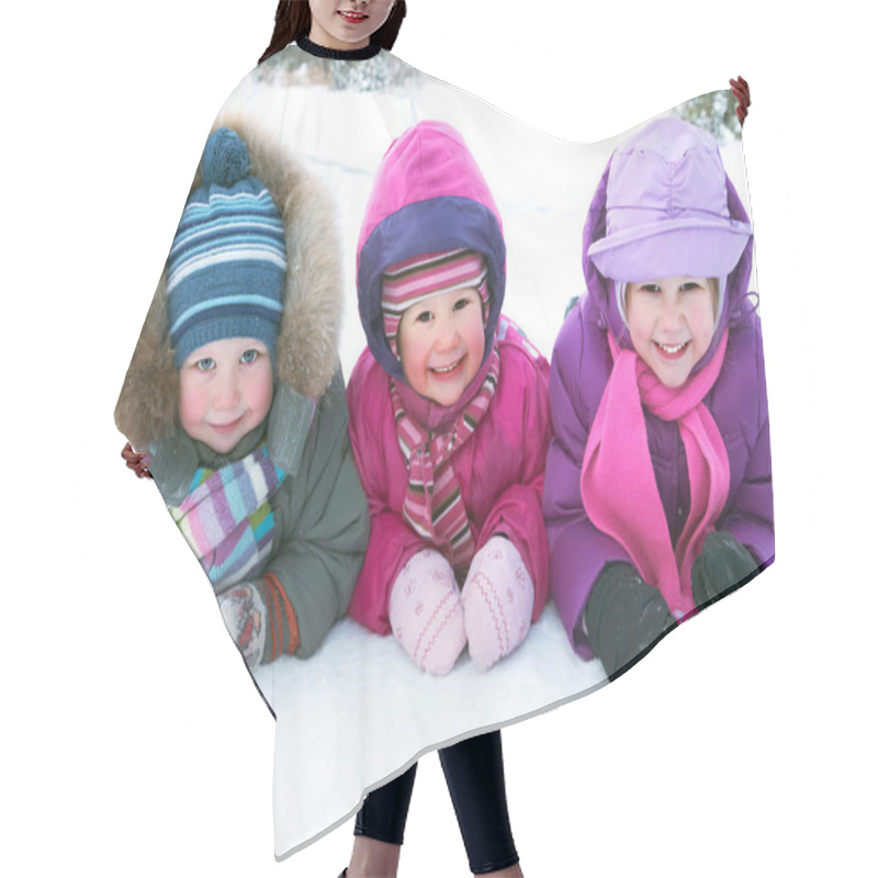 Personality  Children In Winter Hair Cutting Cape