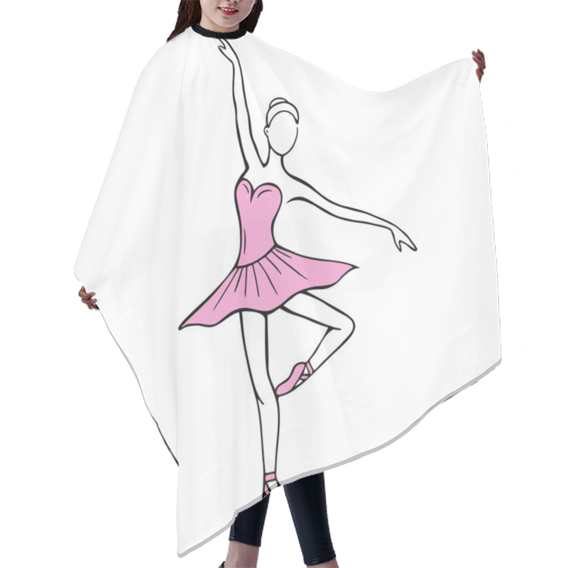 Personality  Beautiful Hand Drawn Ballerina Stock Illustration Hair Cutting Cape