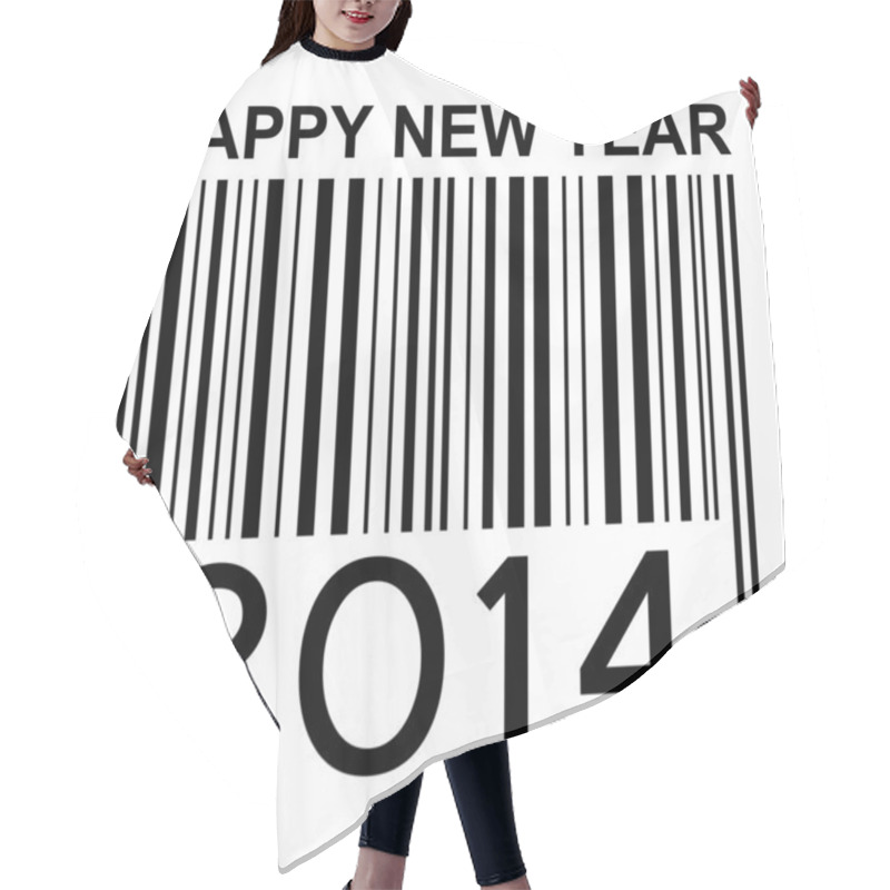 Personality  2014 New Years Illustration With Barcode Hair Cutting Cape