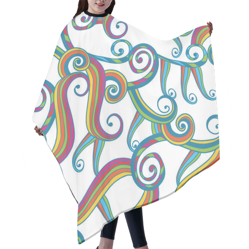 Personality  Motley Curlicues Seamless Pattern Hair Cutting Cape