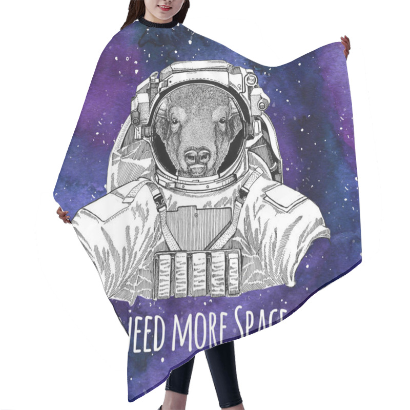 Personality  Animal Astronaut Buffalo, Bison,ox, Bull Wearing Space Suit Galaxy Space Background With Stars And Nebula Watercolor Galaxy Background Hair Cutting Cape