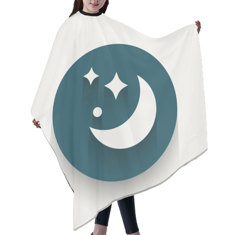 Personality  Moon And Shining Stars Icon Hair Cutting Cape