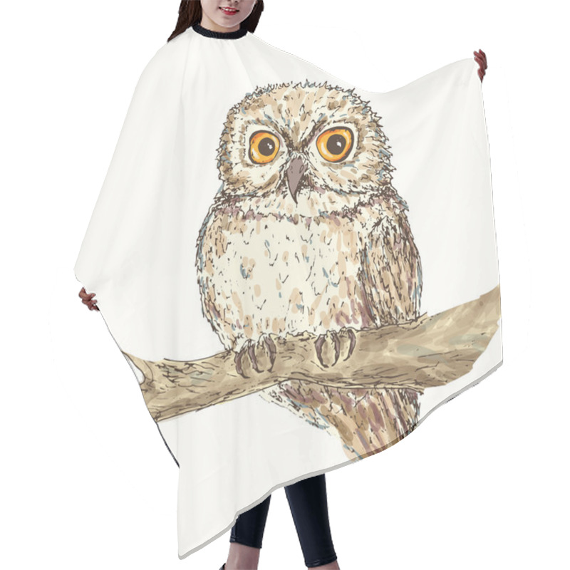 Personality  Owl Illustation 3 Hair Cutting Cape