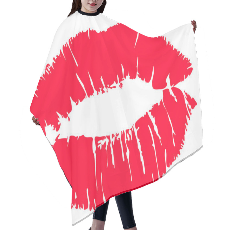 Personality  Red Kiss Lips Hair Cutting Cape