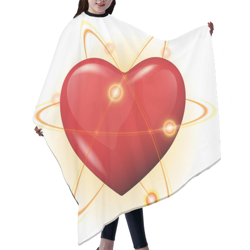 Personality  3d Heart Protection Vector Icon - Atom Power Hair Cutting Cape