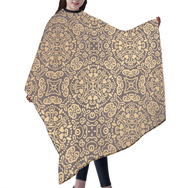 Personality  Golden Arabesque Pattern Hair Cutting Cape