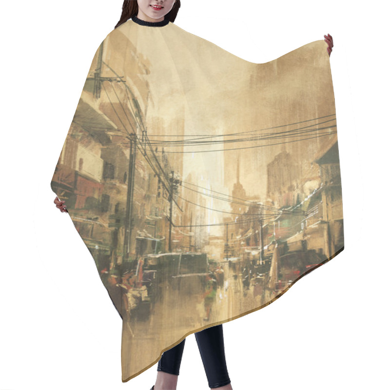 Personality  City Street View Hair Cutting Cape