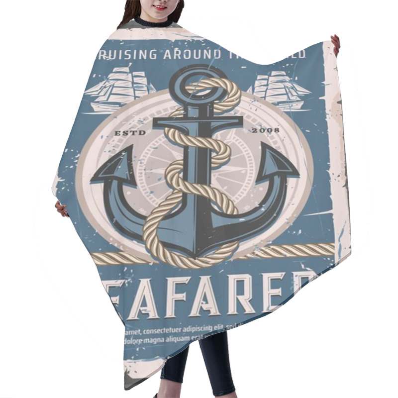 Personality  Nautical Anchor With Rope, Seafarer Sailing Ship Hair Cutting Cape