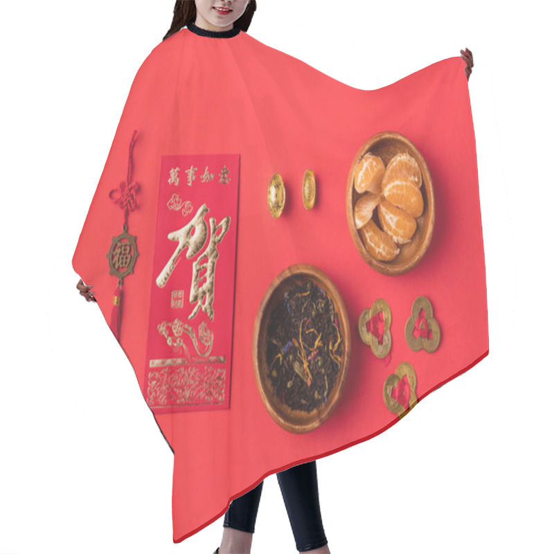 Personality  Chinese Decorations And Tangerines Hair Cutting Cape